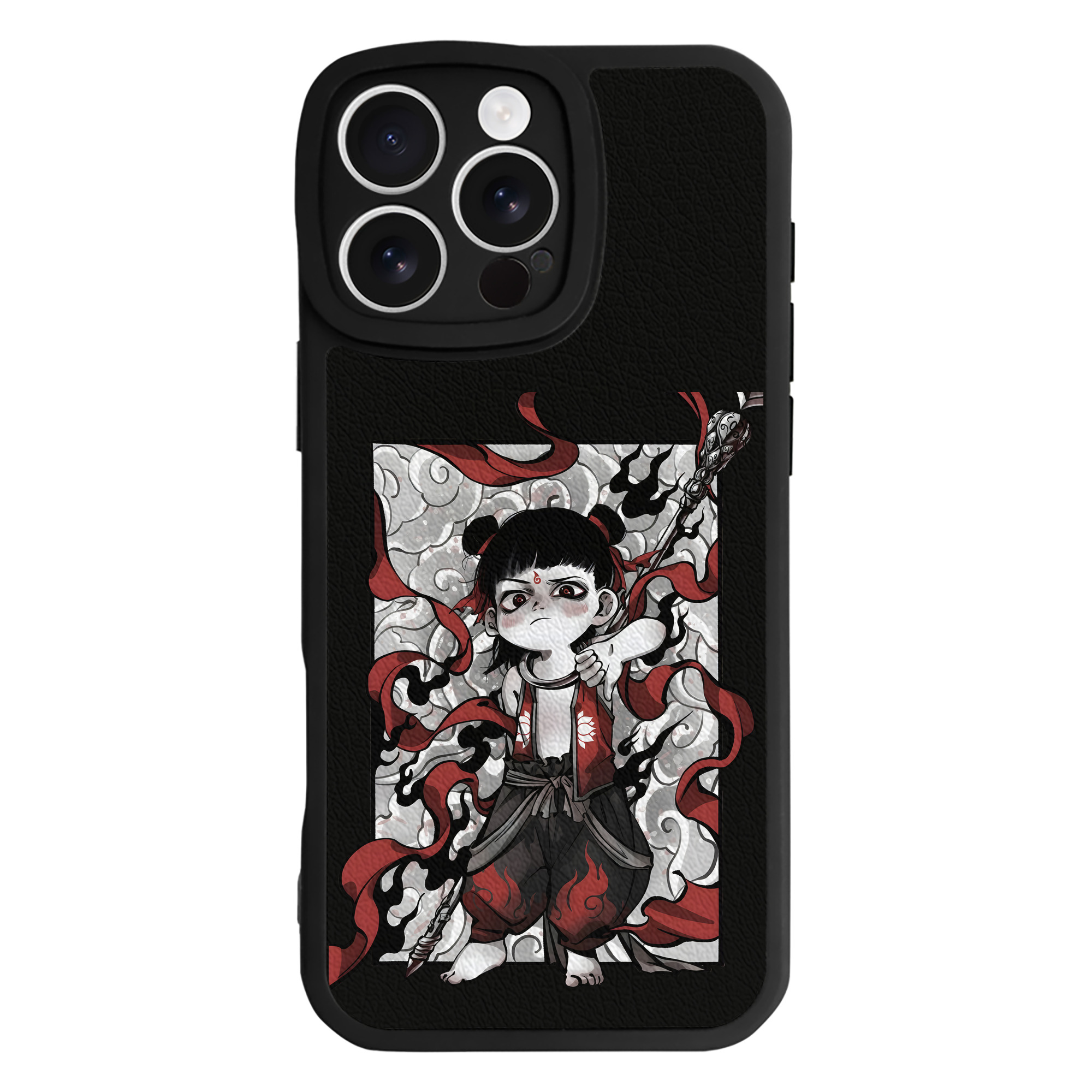 （画像用） Ne Zha 2 ナタ 魔童の大暴れ 【iPhone 16シリーズ対応】シリコンスマホケース（レザー調） 材質：シリコン